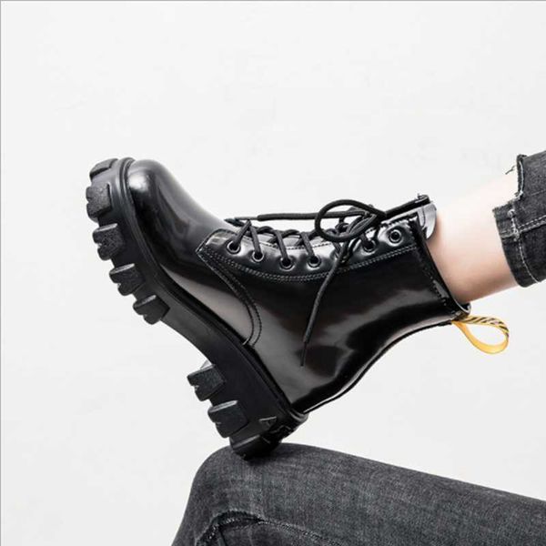 

winter ladies black warm boots 2020 new genuine leather lace round toe plush boots fashion thick bottom casual snow