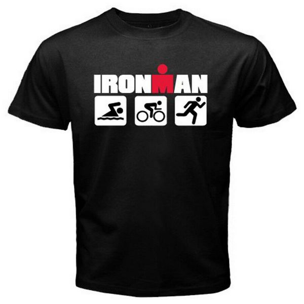 

ironman triathlon swim bike run sports symbol men's black tee t shirt size s to 3xl t-shirt funny
