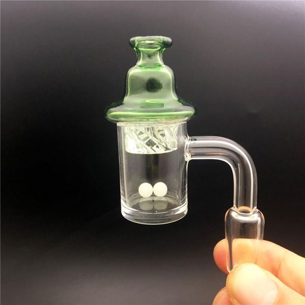 Su bong için iplik hava deliği Terp İnci Kuvars Banger Nail ile 25mm kuvars Banger'ı çivi için Cap karbonhidrat Glass Spinning En ucuz fiyat