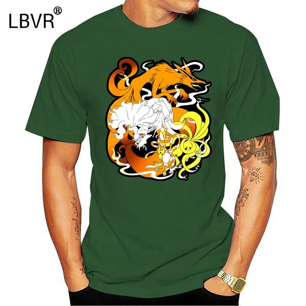 

men tshirt kitsune foxes anime t shirt printed t-shirt tees top