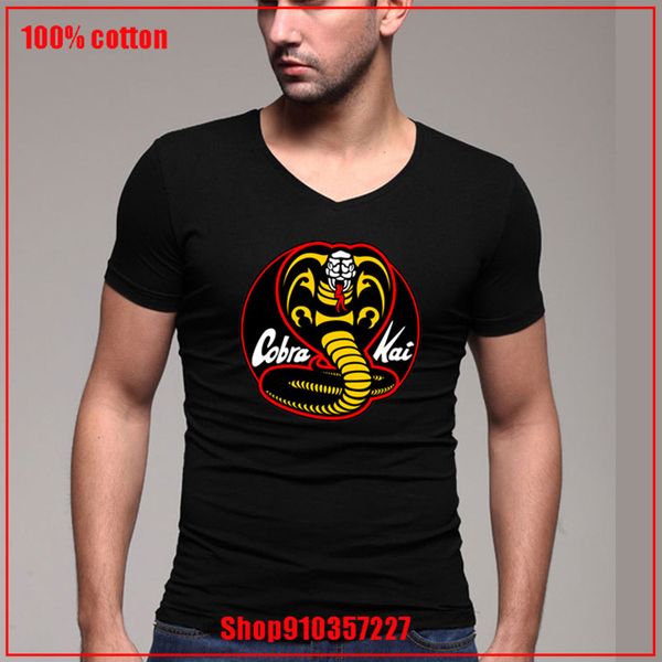 

casual cobra kai suitable popular comfortable cobra kai fashion summer 3d cobra kai logov-neck t-shirt short sleeve