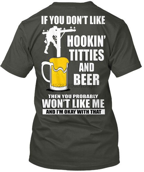

мужчины t рубашка обходчик hookin' titties пиво левой груди женщины t-shirt