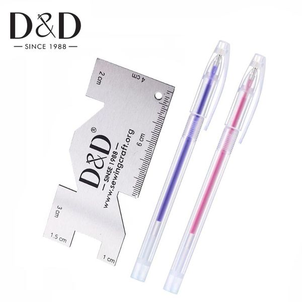 

sewing notions & tools d&d heat erasable pen fabric marker refills metal measuring gauge quilting rulers craft diy tailor accessories, Black