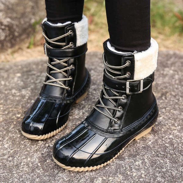 

women's flat boots women keep warm winter shoes woman high fashion brand plush comfortable female boot ladies plus size t4, Black