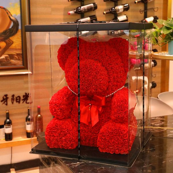 

gift wrap 40cm teddy bear roses artificial flowers heart of women valentines day wedding gifts home festival craft