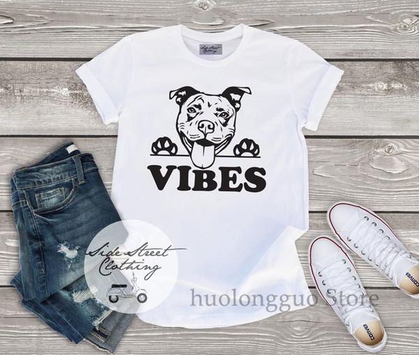 

american pit bull vibes t shirt - baby toddler youth women men dog lover pet owner fur mama funny dog gift for sister mom dad