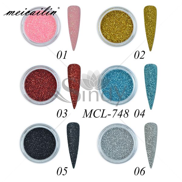 

nail glitter 6 colors holographic laser powder dust sandy matte designs uv gel art charm decorations pigment diy manicure set, Silver;gold