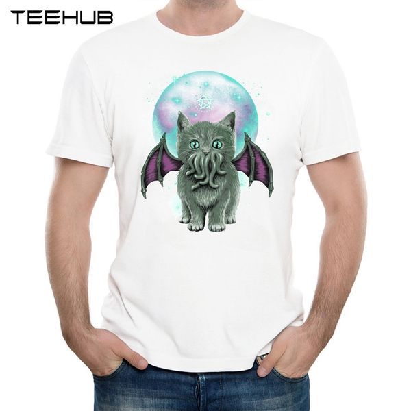 

2019 мужская новый летний horror bat cat дизайн футболка прохладный printed tops высокого качества мягкий tee