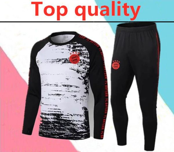 

2020 2021 robben soccer training suit 20/21 lewandowski robben james rafinha muller long sleeve soccer tracksuit, Black