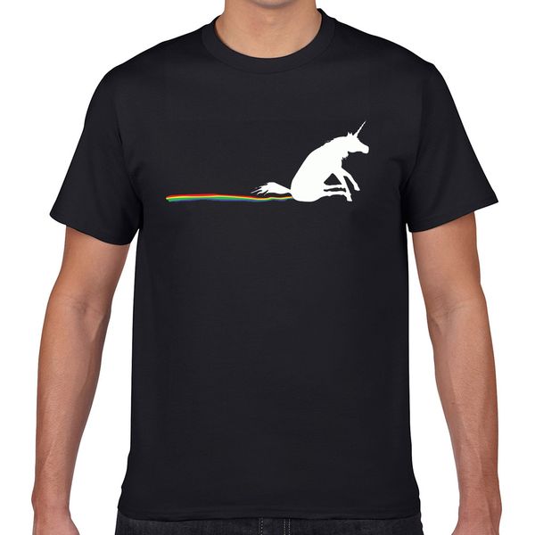 

t shirt men unicorn poop how rainbows are made vogue vintage geek print male tshirt xxxl