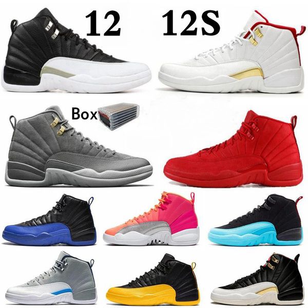 

2020 new 12s fiba 12 reverse taxi men basketball shoes college navy game royal bordeaux dark grey wntr michigan wings sports sneakers