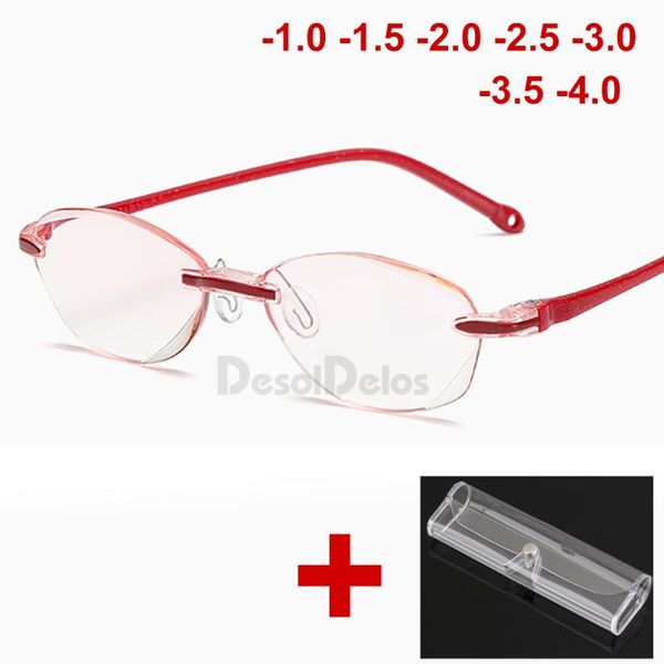 

new ultralight rimless reading glasses women clear lens anti-blu-ray computer glass presbyopia reader glasses with case, White;black