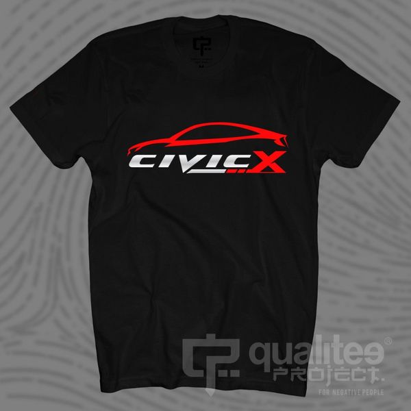 

нового civic x 10 поколения fc type r t-shirt хорошего качества хлопок тенниска мужчины и мужчины o-образный вырез повседневных печати тенни