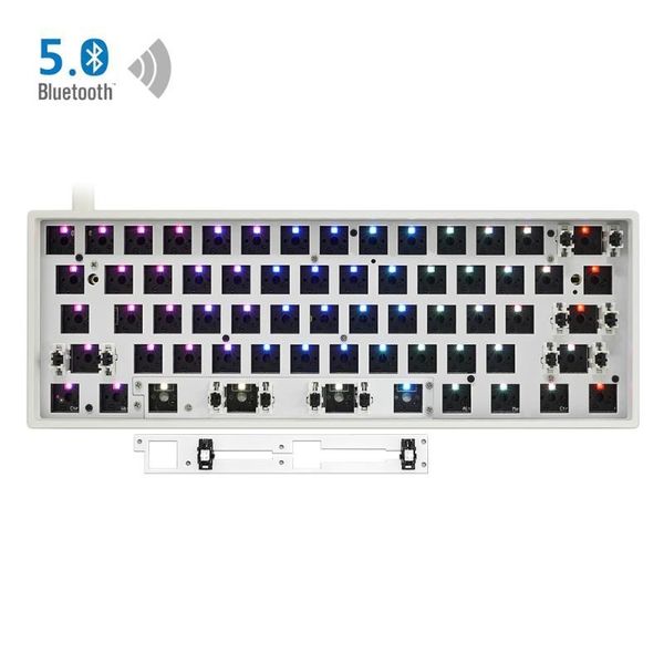 

gk61xs gk61 dual mode bluetooth 5.0 60% mechanical keyboard rgb switch led swapping socket type c pcb case split spacebar