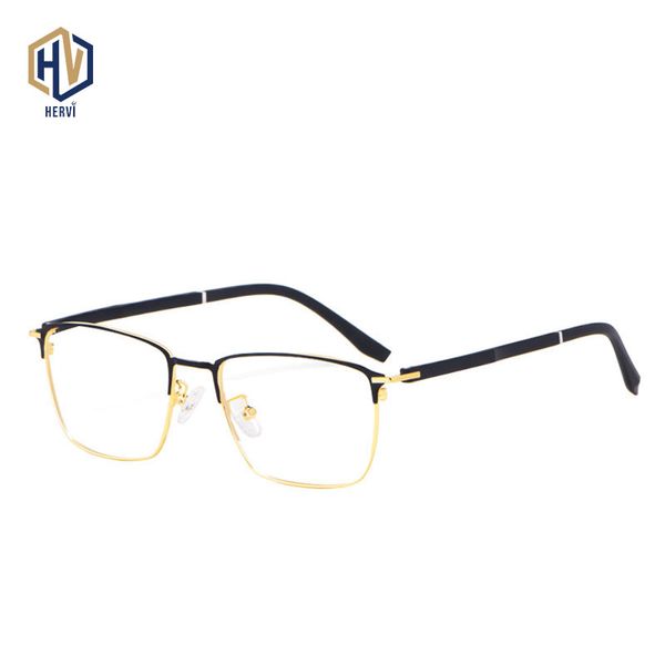 

fashion sunglasses frames retro glasses frame ultralight metal square full-frame bicolor spectacles optical prescription eyewear unsex, Black
