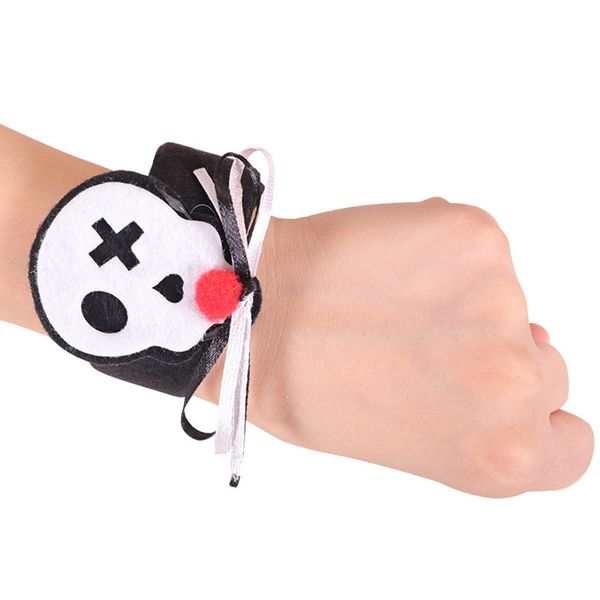 

halloween clap ring kids wrist band cartoon wristband new hallowmas pumpkin bat skull devils strap christmas children bracelet d9903, Red;brown