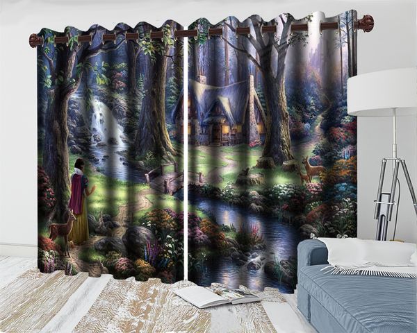 

curtain designs for bedrooms dream forest flower thatched cottage modern decoration romantic landscape 3d blackout curtains