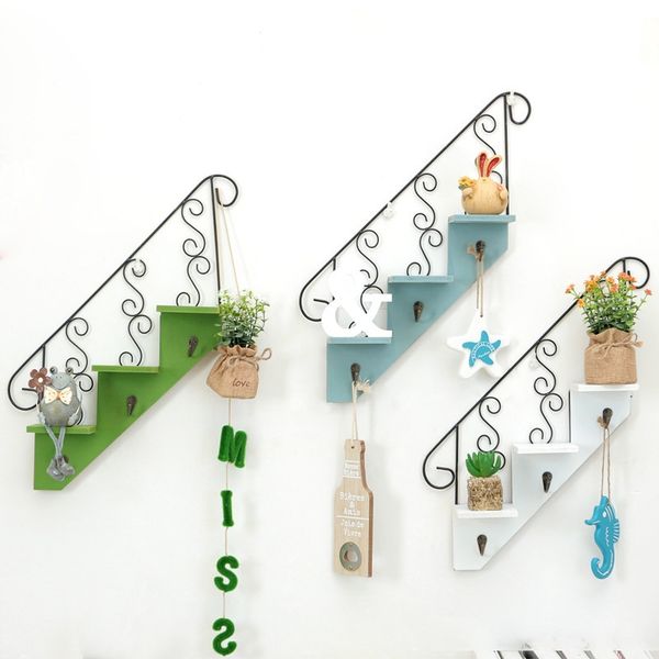 

nordic wooden storage racks wood shelf wall hanging flower pot storage racks organizer key holder towel home decor racks t200413