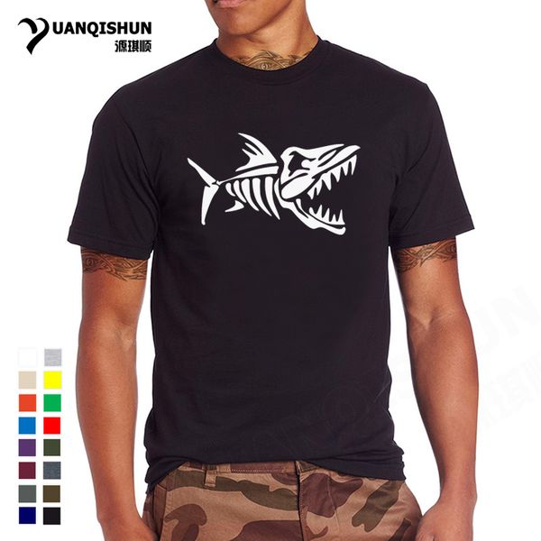 

новизна скелет рыба кость tee shirt 2018 новые рыбалки майка trend бренд мужской o шея тенниска верхнего качество unisex tshirt