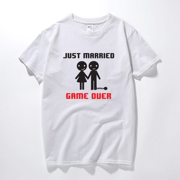 

just married game over t-shirt funny t shirts all sizes cotton short sleeve tshirt
