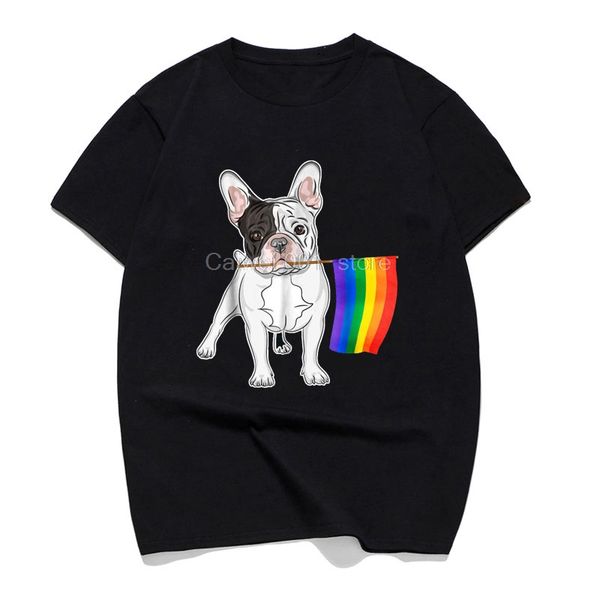 

fashion men t shirt gay lesbian lgbt pride flag french bulldog dogs lovers family funny