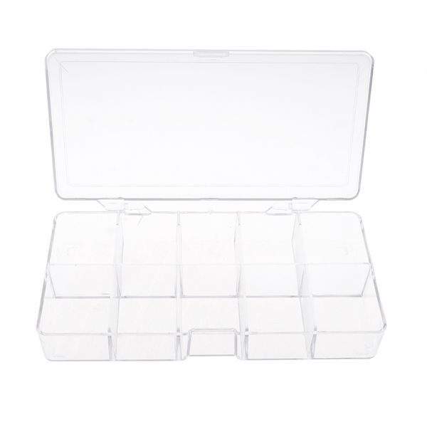 

1 шт прямоугольник 10 сетка пластиковая коробка для хранения контейнеров держатель для ювелирных изделий