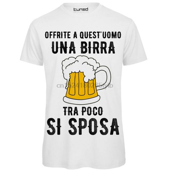 

t-shirt divertente uomo magliette addio al celibato offrite una birra allo sposo