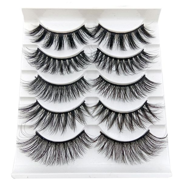 

false eyelashes fashion 5 pairs pure hand cotton soft natural thick fake 3d three dimensional makeup tools
