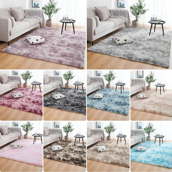 

europe plush fashion bedroom carpet bay window bedside mat soft washable personality blanket gradient color living room area rug