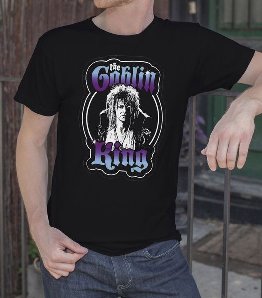 

мужчины черная футболка rock tee shirt король гоблинов размеры s-3xl версия для печати t shirt men top tee men lastest