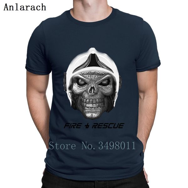 

firefighter skull t shirt print 100% cotton round neck natural gift humor summer pictures shirt