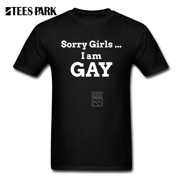 

men funny t shirt sorry girls i am gay crewneck short sleeve tee shirts humour selling men's male clothing letter