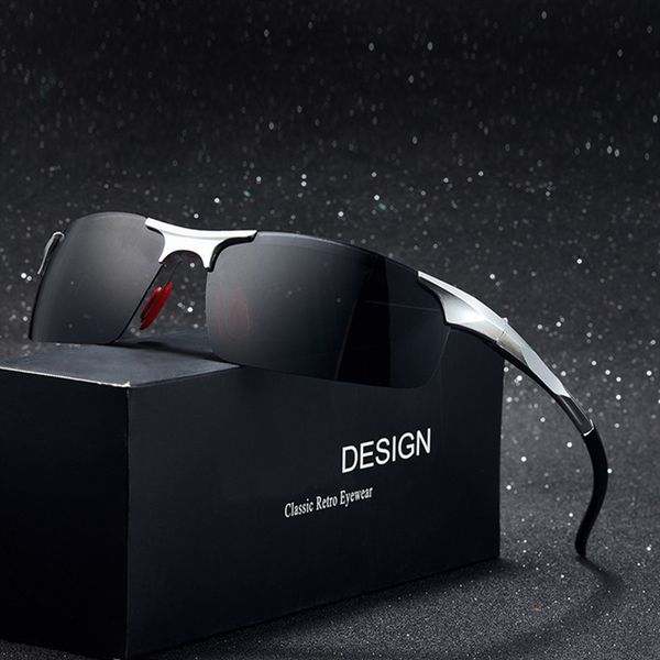 

2020 high definition lens polarized men's sunglasses car driving sunglasses men sports for fishing golf de so, White;black