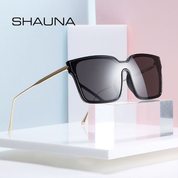 

shauna retro one piece square sunglasses uv400, White;black