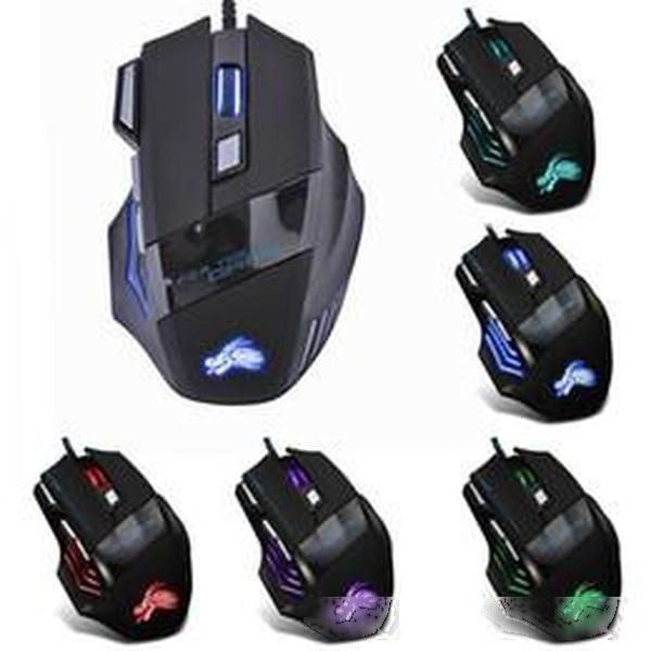 

5500dpi led optical usb wired gaming mouse 7 buttons gamer computer mice