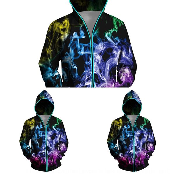 

2020 new star digital printing autumn sweater digital zipper and winter zipper long sleeve pelectric hooded sweater for men vmulg, Black