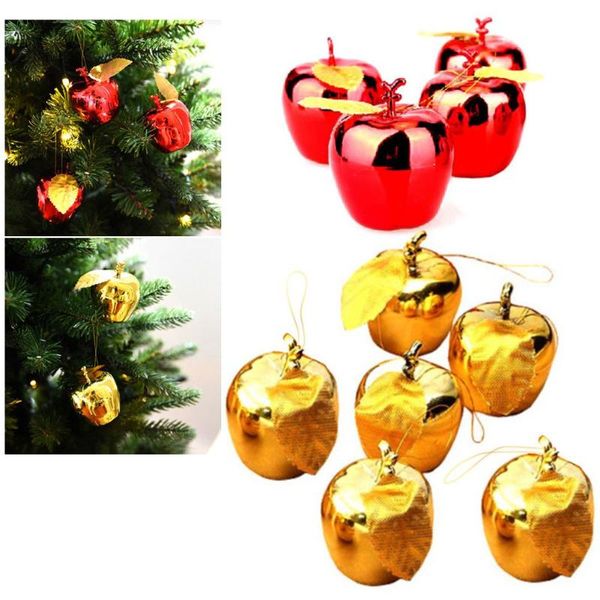 

12pcs/set apples fruit christmas pendant christmas tree hanging ornaments party events xmas hanging festival home new year