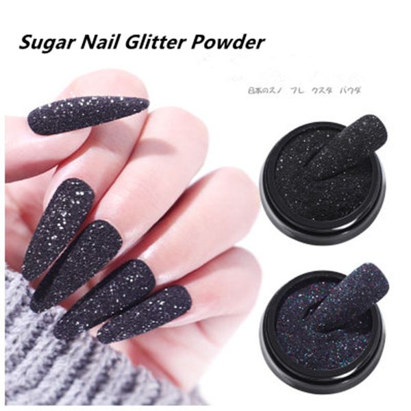 

2g/box holographic sugar glitter powder laser nail pigment nails art decoration accessories white matte effect powders dust deco, Silver;gold