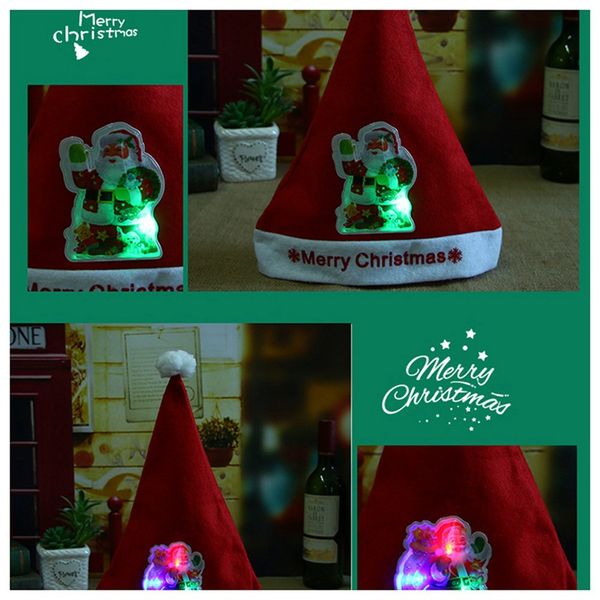 

christmas hat led light cartoon santa claus/elk/snowman xmas cap for kids, Blue;gray