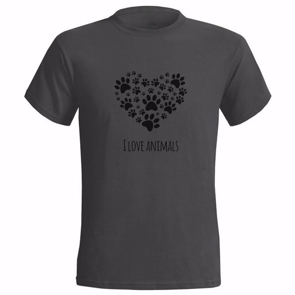 

i love animals mens tee t shirt cruelty activist peta animal rights pet cat dog tshirt short-sleeved t-shirt