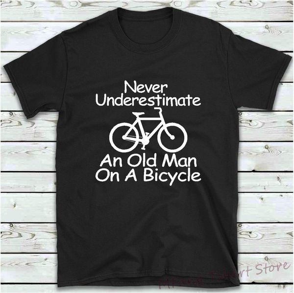 

cycling t-shirt never underestimate an old man on a bicycle t-shirt tshirt gifts for cyclist cycling tee shirt men birthday