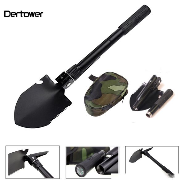 

garden tools military portable folding shovel multifunction stainless steel survival spade trowel camping outdoor cleaning tool t200306