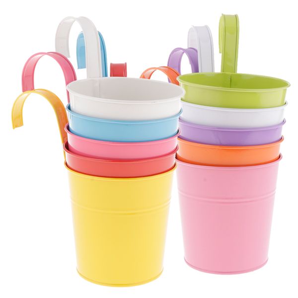 

10pcs iron hanging balcony garden plant planter flower pot home decor