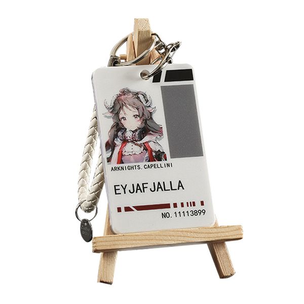 

bus card set keychain arknights man key chain game women key holder couples keyring eyjafjalla ring pendant metal brelok, Silver