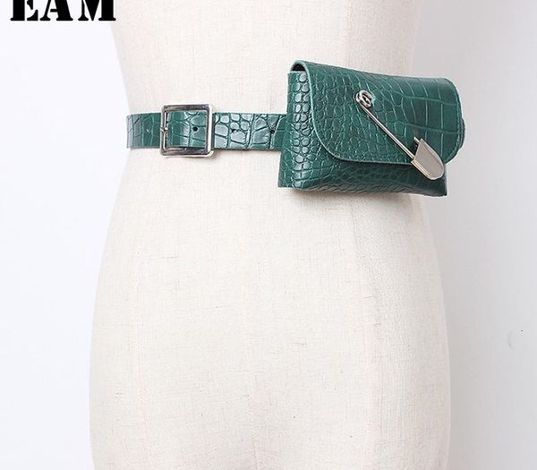 

eam] pu leather mini-bag black pin split long belt personality women new fashion tide all-match spring autumn 2020 19a-a504, Black;brown