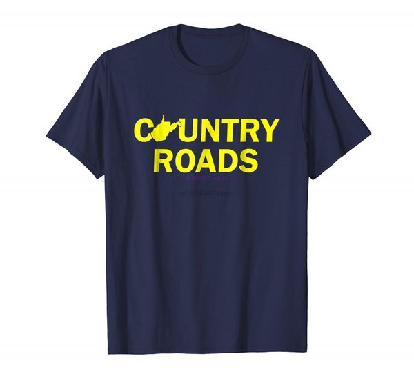 

new men shirt country roads west virginia blue and gold t shirt