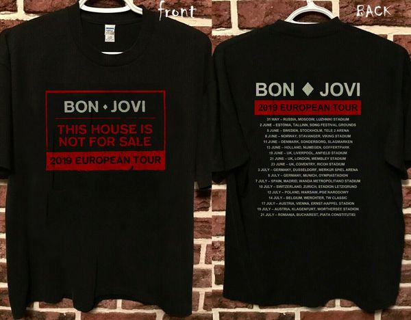 

new bonjovi 2019 european tour t shirt size s-3xl short sleeve sale cotton t shirt
