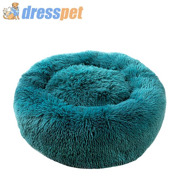 

90cm round plush dog bed house warm sleeping dogs mats pet kennel soft washable puppy cat cushion for dogs basket pets supplies