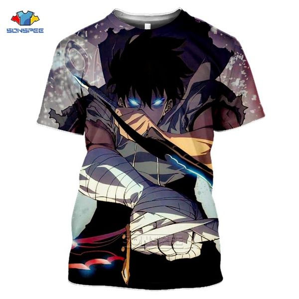 

men anime solo leveling vintage pullover 3d print shirts comics oversized hentai men clothing
