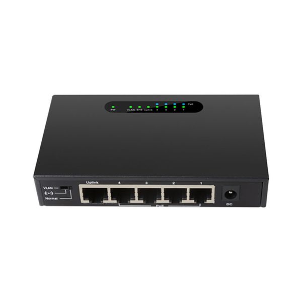 

5 port poe fast switch with 1 ethernet uplink 65w ieee 802.1af/ieee 802.3af
